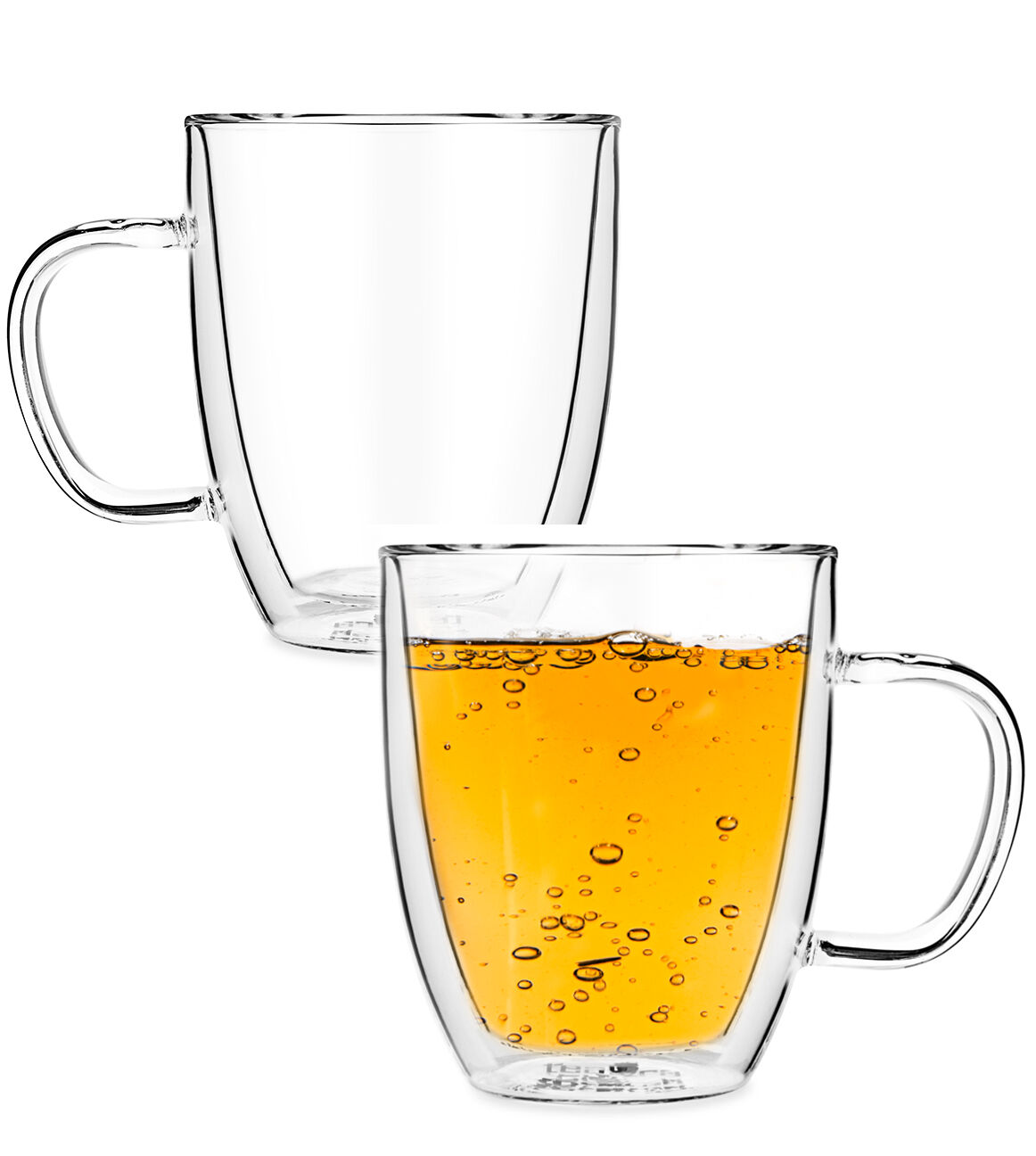 Zeus 400ml Clear Double Wall Glass Mug with Handle Set of 2 Glasses in Carton Gift-Box Tealyra Keeps Beverages Hot Yet Stays Cool to The Touch Perfect Cup for Tea and Coffee 
