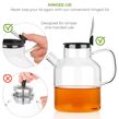 Große Teekanne & Wasserkocher aus Glas 74Oz