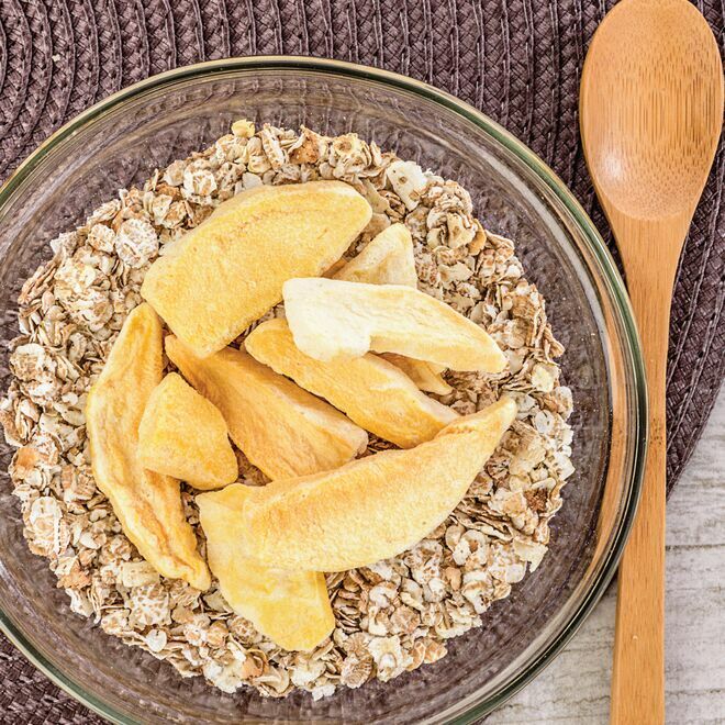 Melocotón liofilizado