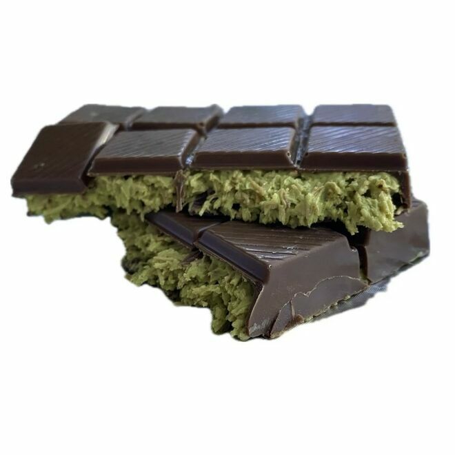 Barre de chocolat de Dubaï à la praline et à la pistache