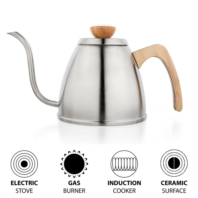 Gooseneck Stainless Steel Kettle 40oz Teapot & Kettle Teaware