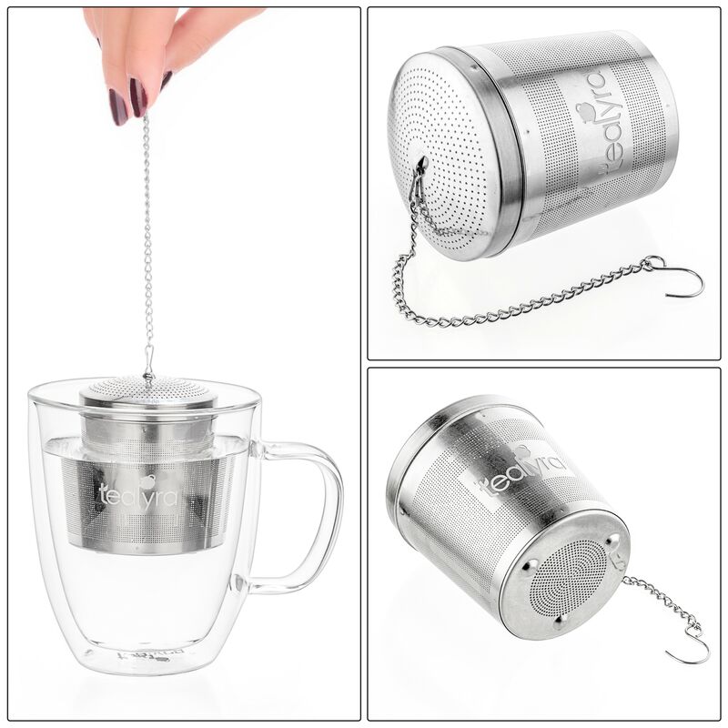 Tealyra Mesh Strainer Tea Infuser Ball Cups To Steep Loose Leaf Tea and Herbs Large Capacity and Perfect Size for Hanging in Teapots Mugs easyTEA